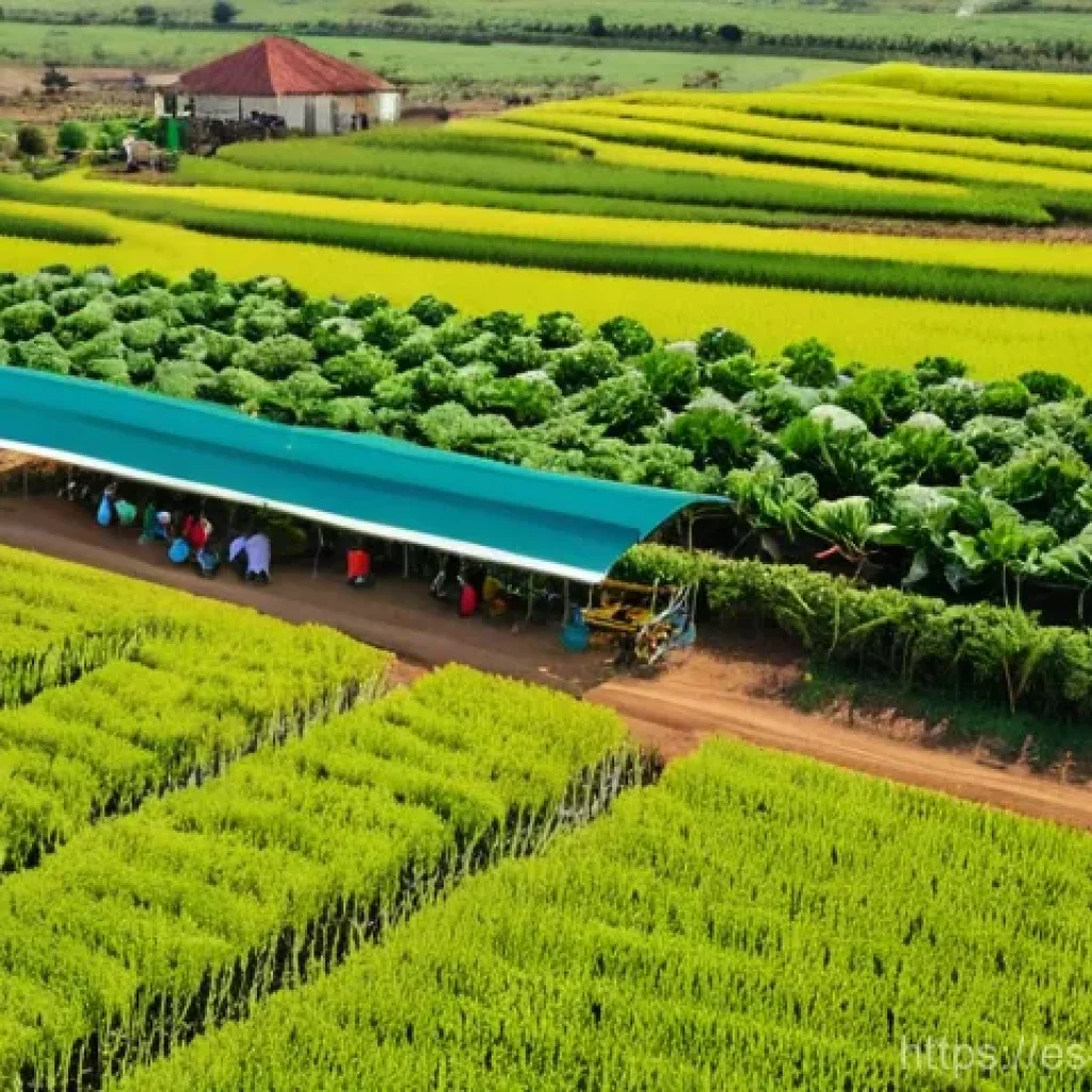 앙골라에서 무역 사업 시작하는 방법 - **Prompt 1: Thriving Angolan Agroindustry**
    An aerial shot showcasing vast, lush green agricultu...