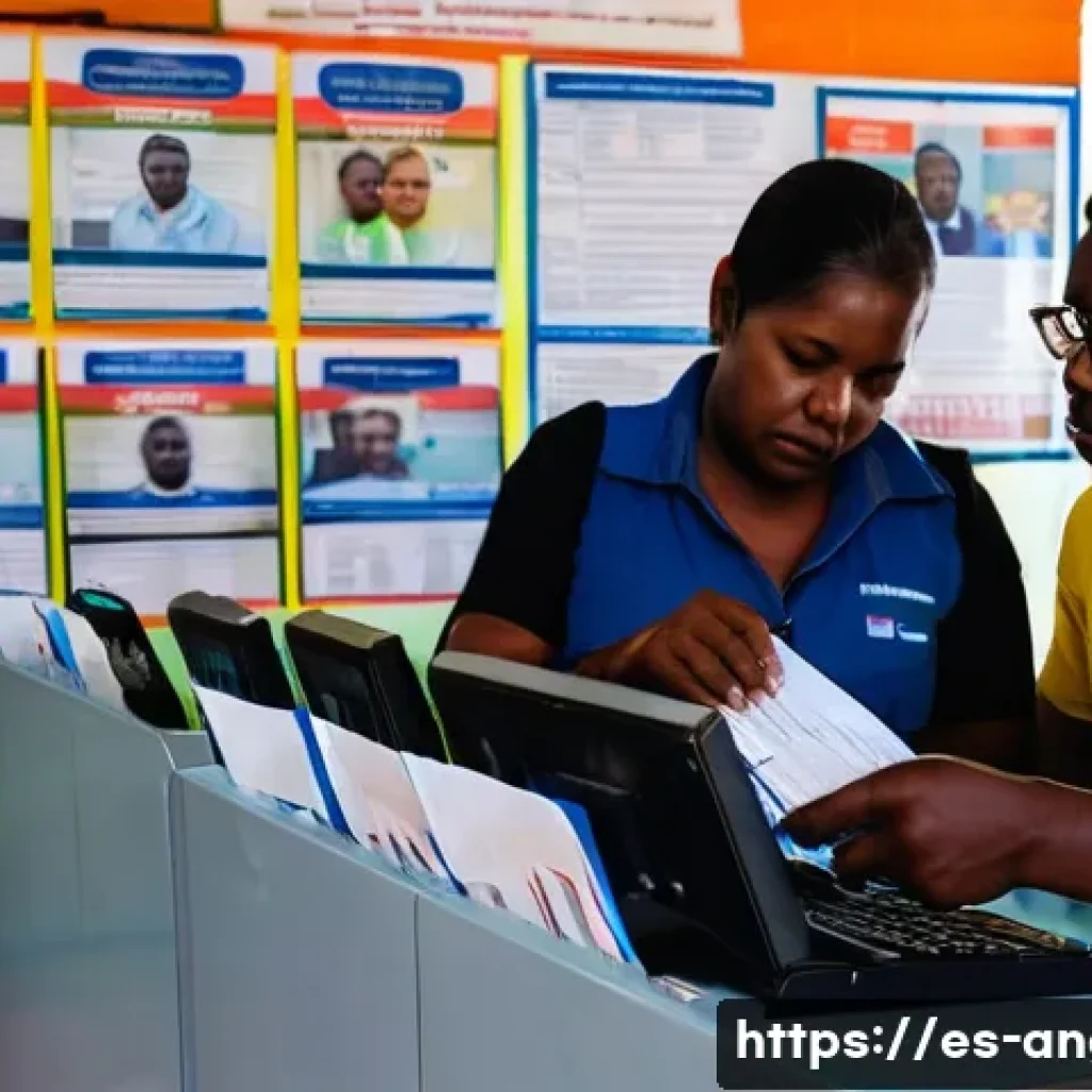 앙골라에서 운전 면허증 교환 가능 여부 - A detailed scene of an Angolan driver's license application office: a diverse group of adults, inclu...